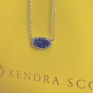 NWOT Black Druzy Silver Kendra Scott Necklace